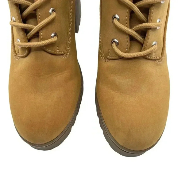 Wild Pair Womens 9M Bentli Nubuck Embellished Combat & Lace-up Boots Tan Nubuck - Picture 6 of 15